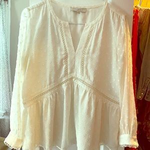 Ann Taylor white peasant blouse